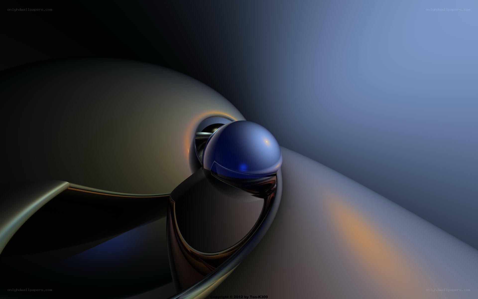 abstract blue sphere sculpture