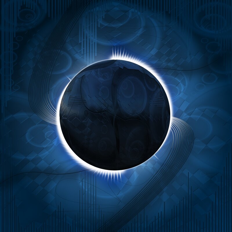 abstract blue sphere with light