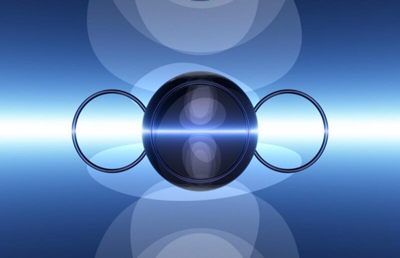 abstract blue sphere with rings