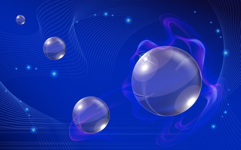 Abstract blue spheres and lines