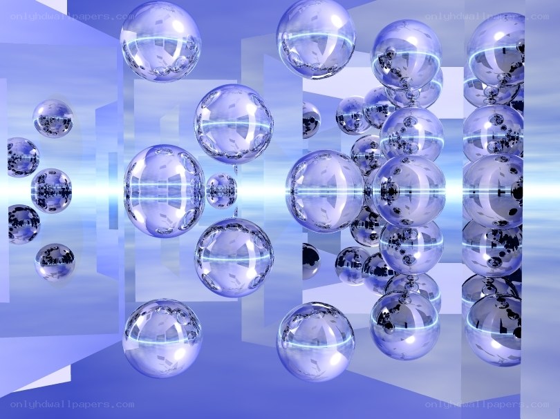 abstract blue spheres in space