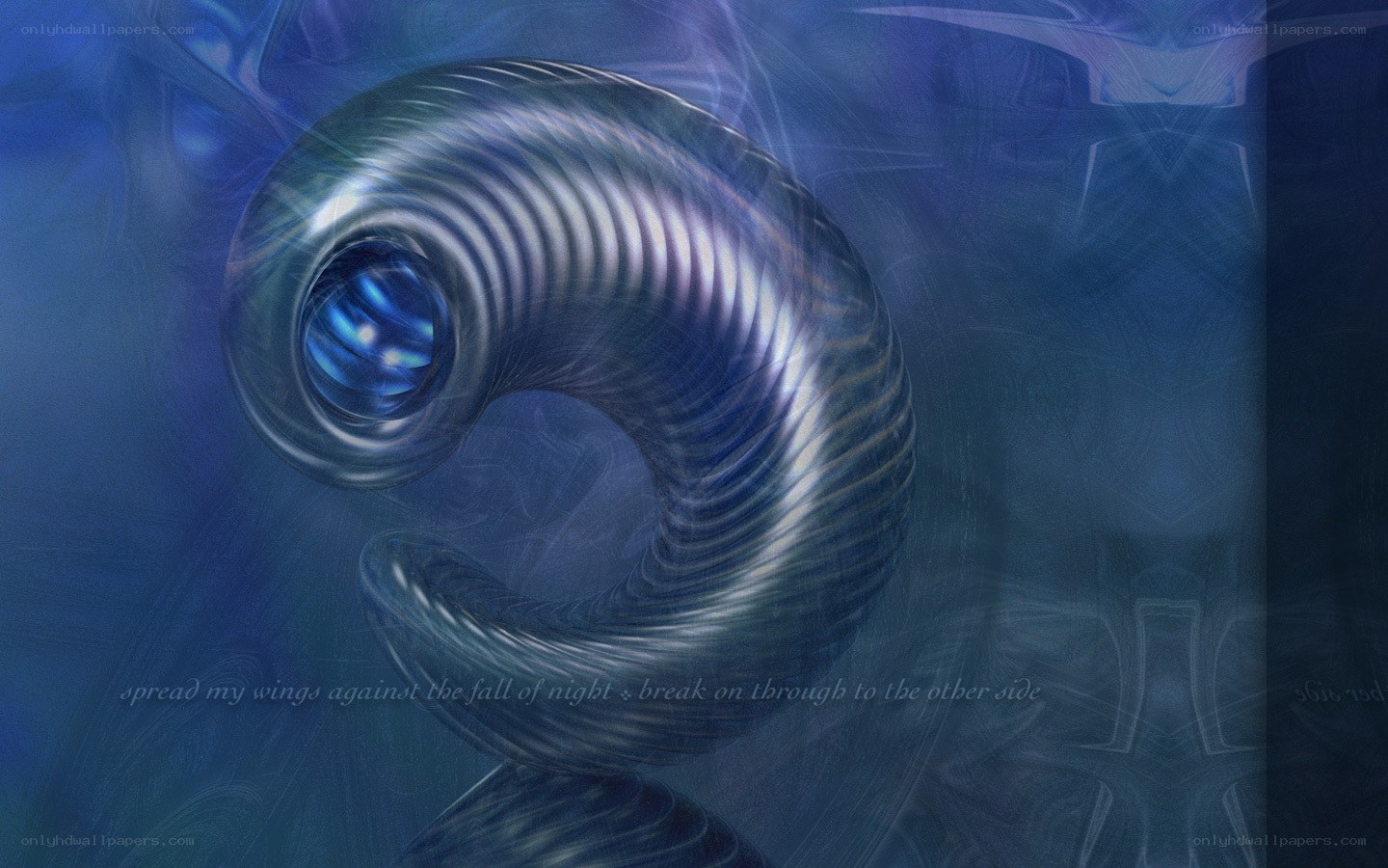 abstract blue spiral design