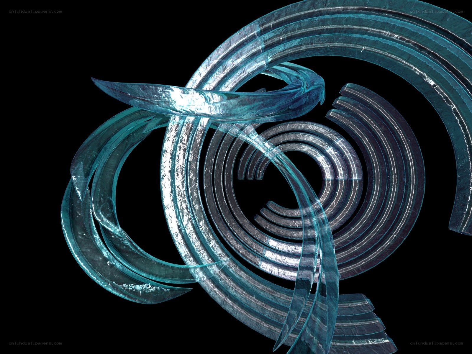 abstract blue spiral sculpture