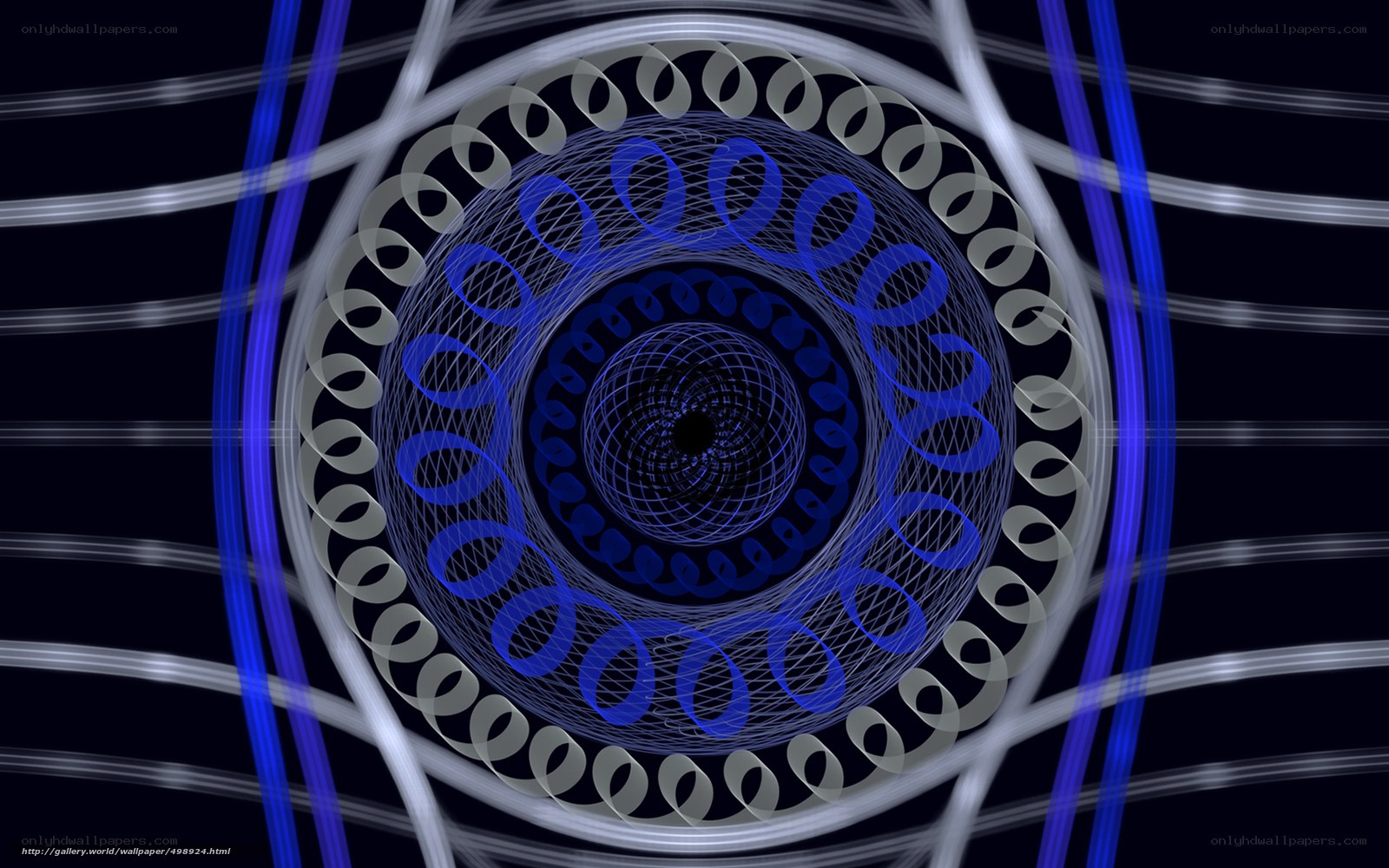 Abstract blue spiral tunnel