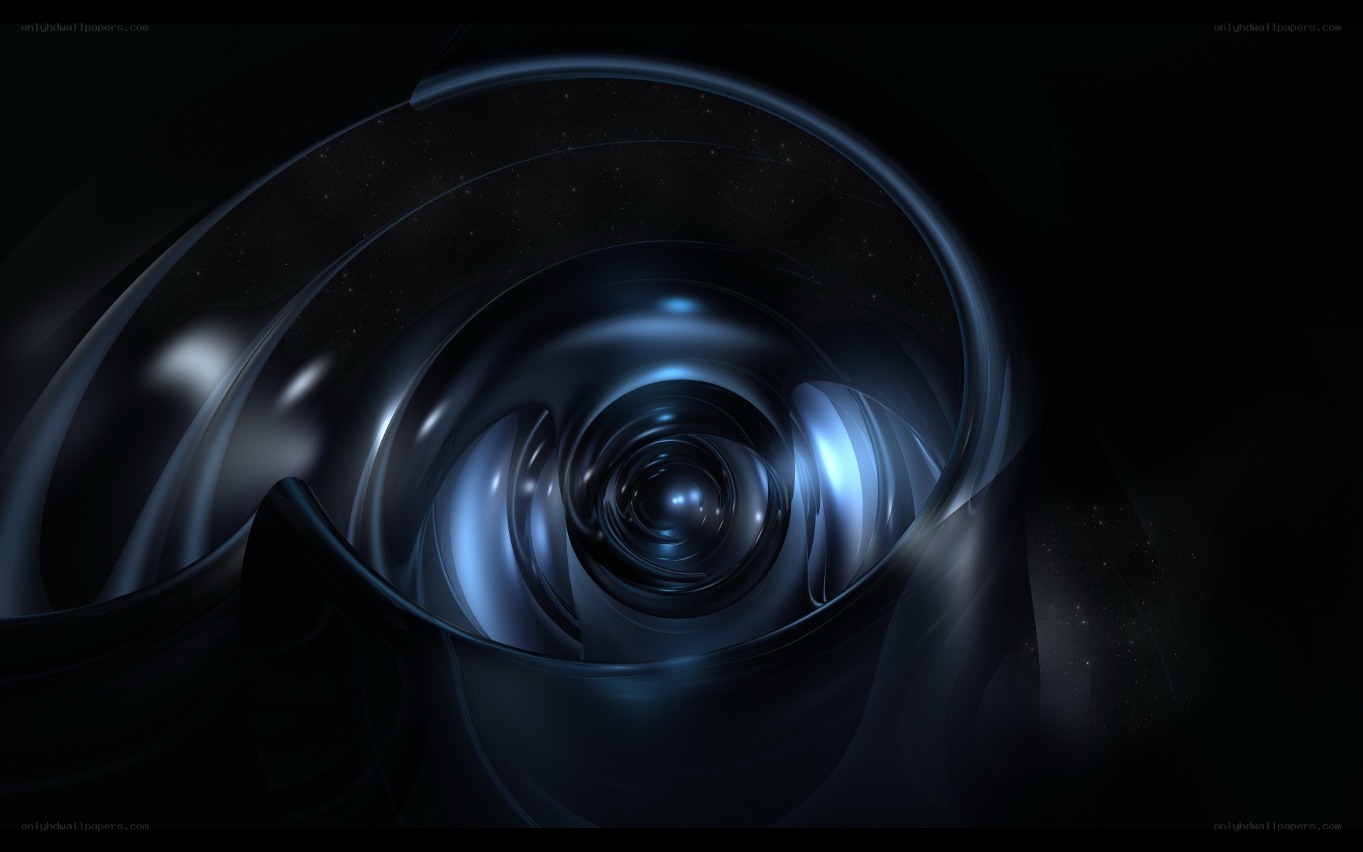 Abstract blue spiral tunnel
