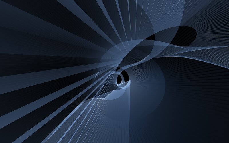 Abstract Blue Spiral Tunnel — Dramatic