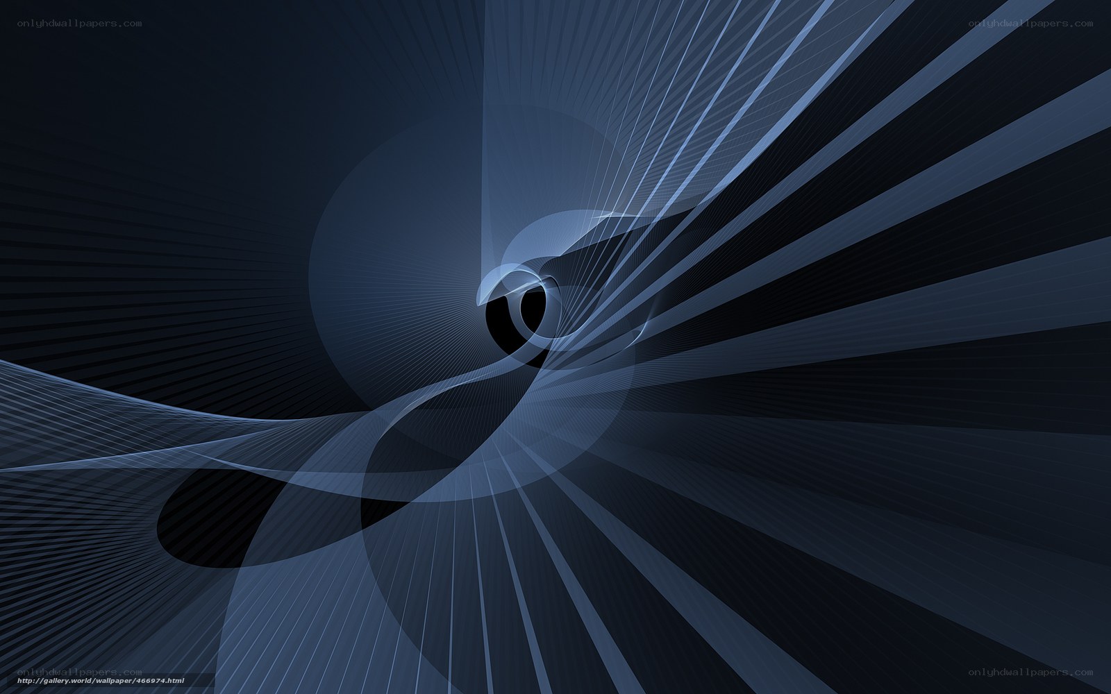 Abstract blue spiral tunnel