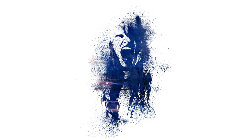 abstract blue splatter art