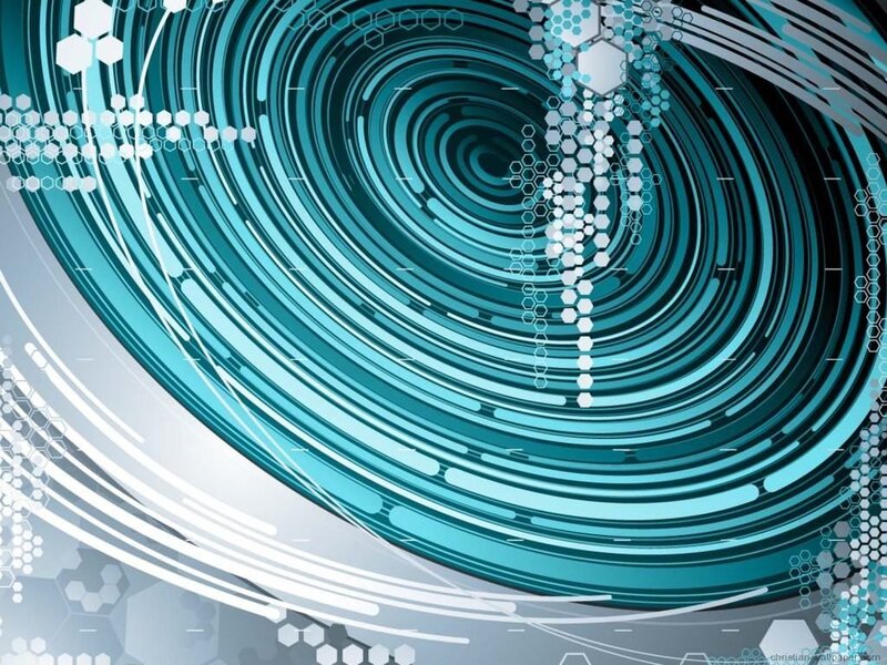 Abstract Blue Swirl — Dynamic, Digital Art, Hexagons