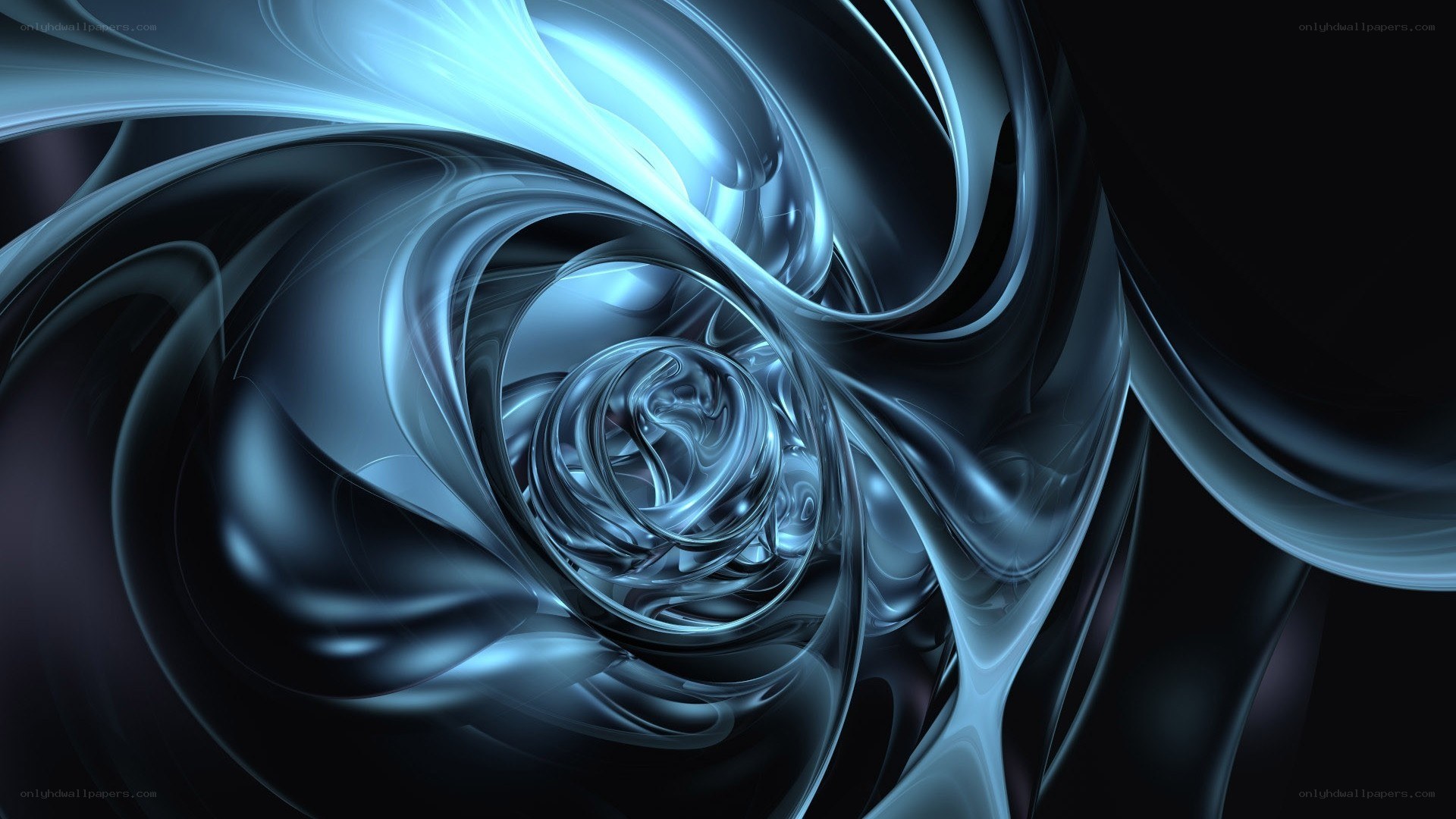 Abstract blue swirl pattern