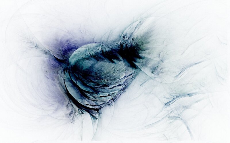 Abstract Blue Swirl — White