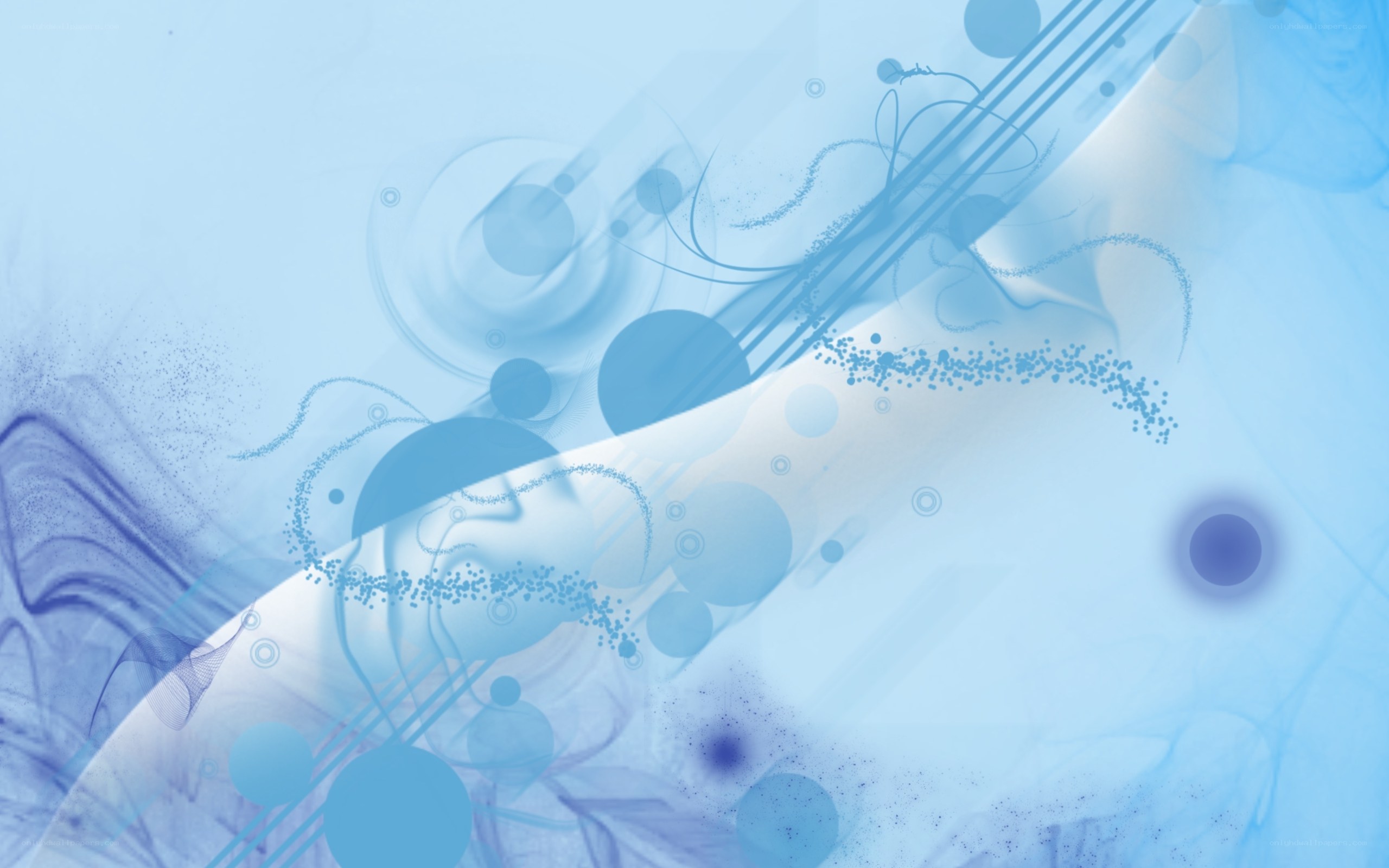 abstract blue swirls and circles