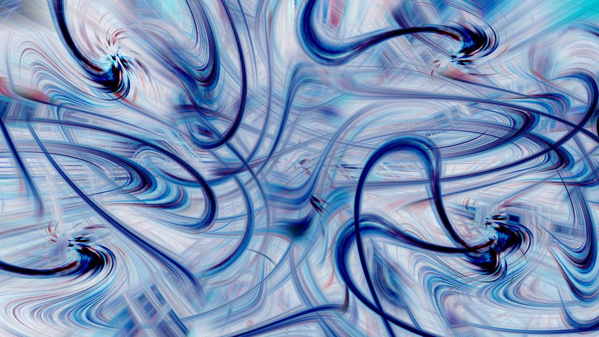 Abstract blue swirls and lines