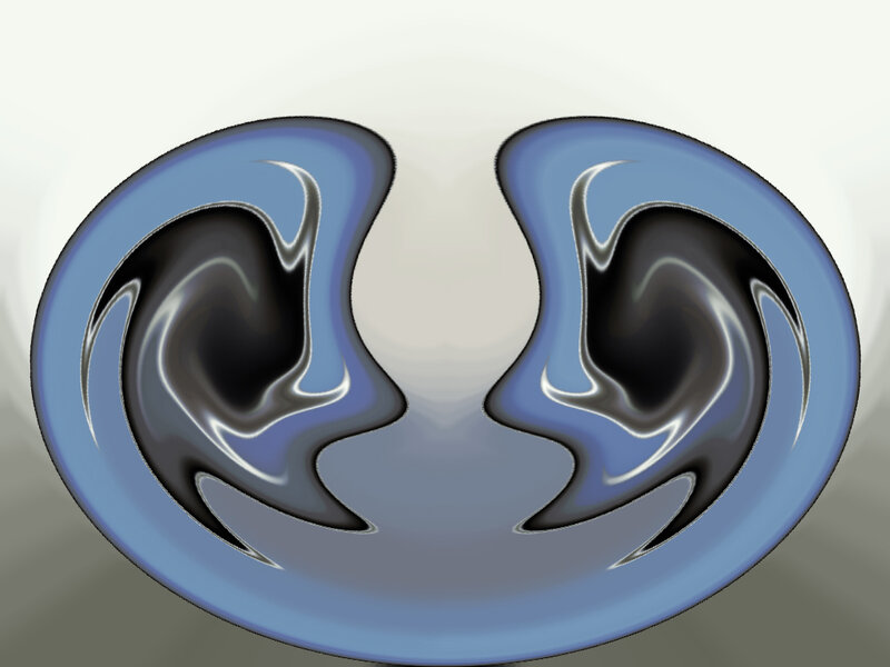 Abstract Blue Swirls — Calm, Black