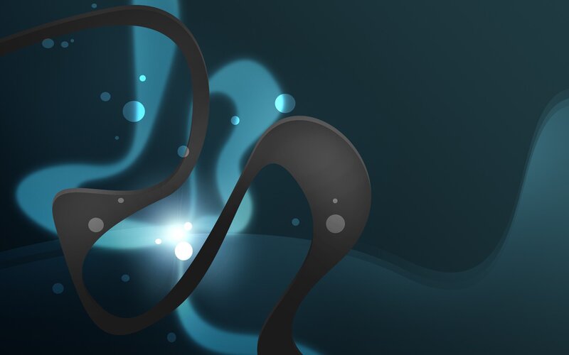 Abstract Blue Swirls — Calm, Digital Art, Glowing Orbs