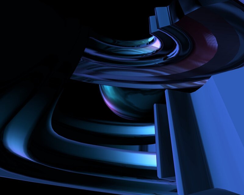 Abstract Blue Swirls — Dark, 3d Render