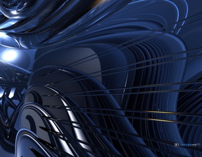 Abstract Blue Swirls — Dramatic, Digital Art, Lines