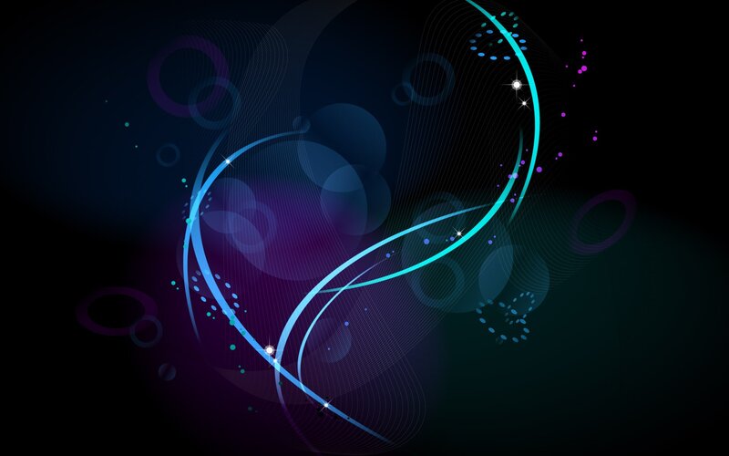 Abstract Blue Swirls — Dynamic, Digital Art, Circles