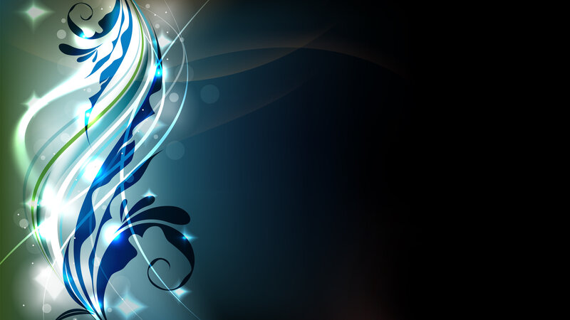 Abstract Blue Swirls — Dynamic, Digital Art, Light, Stars