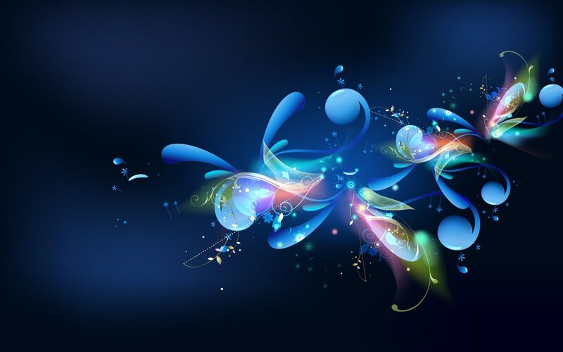 Abstract Blue Swirls — Dynamic, Digital Art, Light