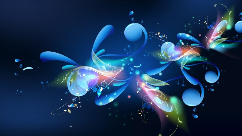 Abstract Blue Swirls — Dynamic, Digital Art, Stars