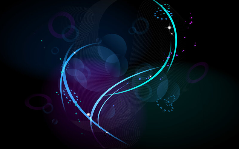 Abstract Blue Swirls — Dynamic, Night, Digital Art, Circles, Dots