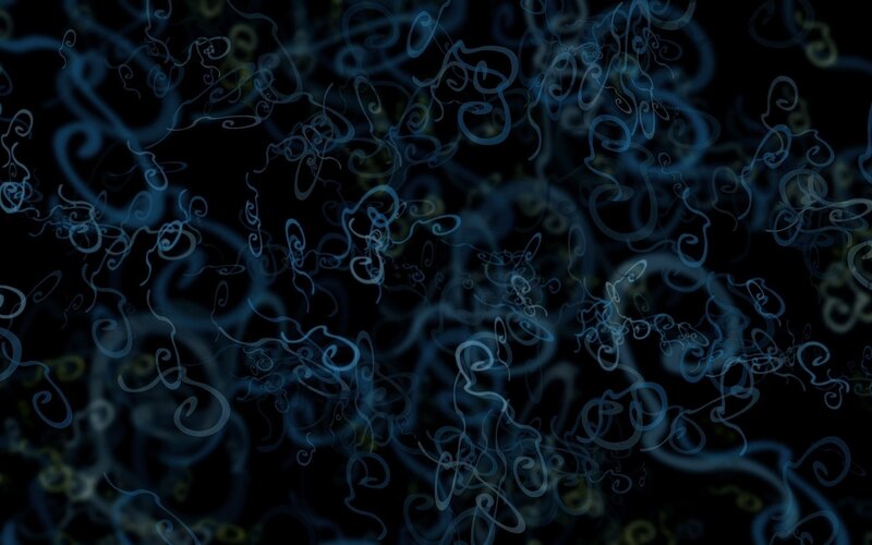 Abstract blue swirls on black