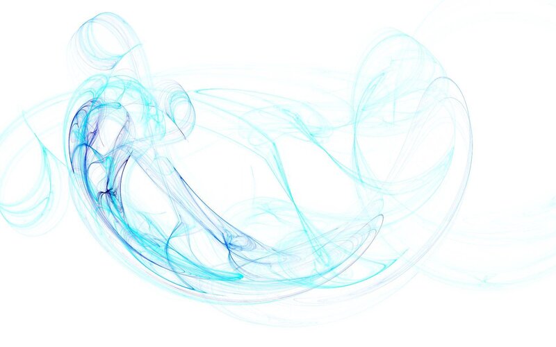 Abstract blue swirls on white