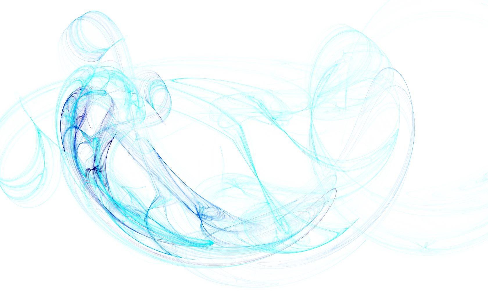 Abstract blue swirls on white