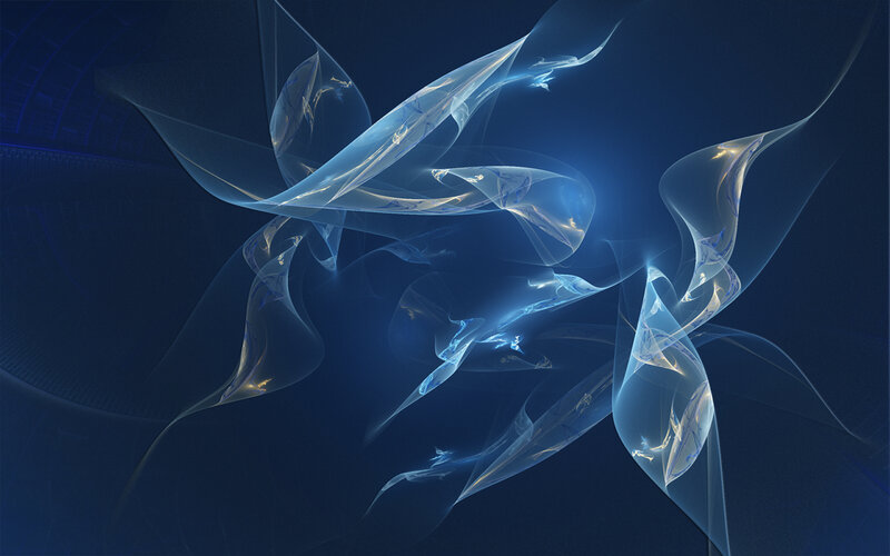 Abstract Blue Swirls — Serene, Digital Art, Light, Dark Background