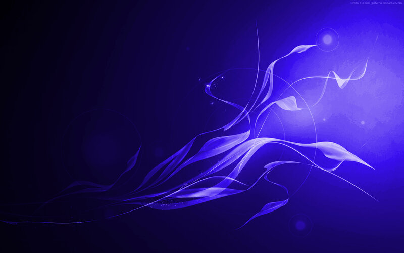 Abstract Blue Swirls — Serene, Digital Art, Light