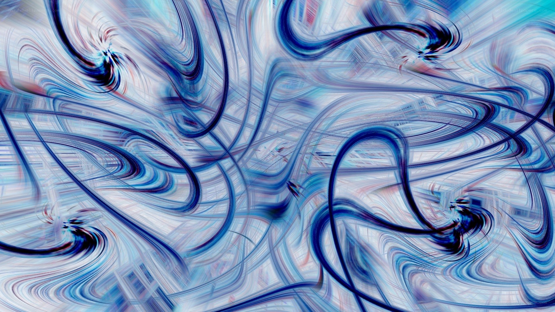 Abstract blue swirls