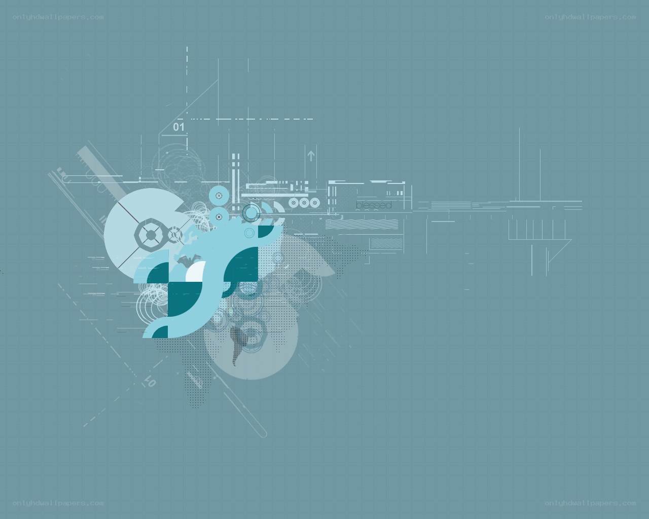 abstract blue technical design