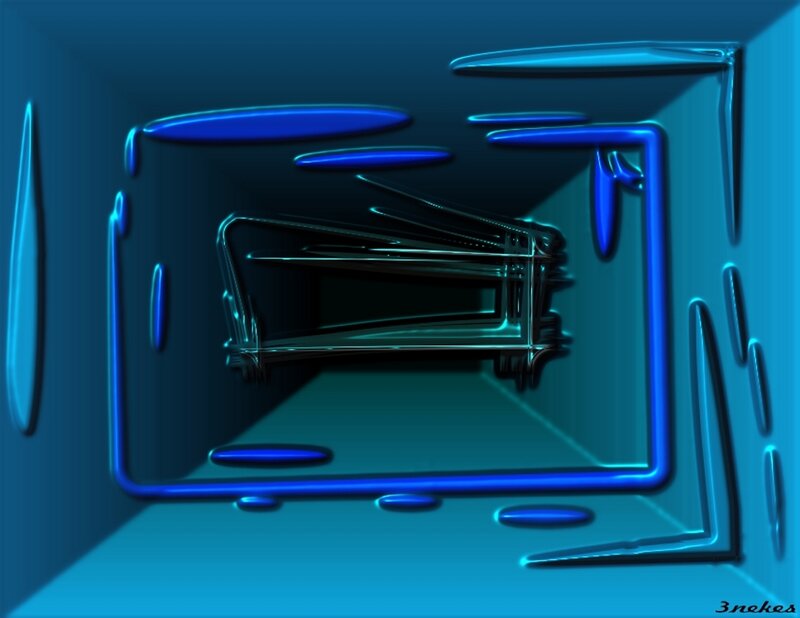 Abstract Blue Tunnel — Futuristic
