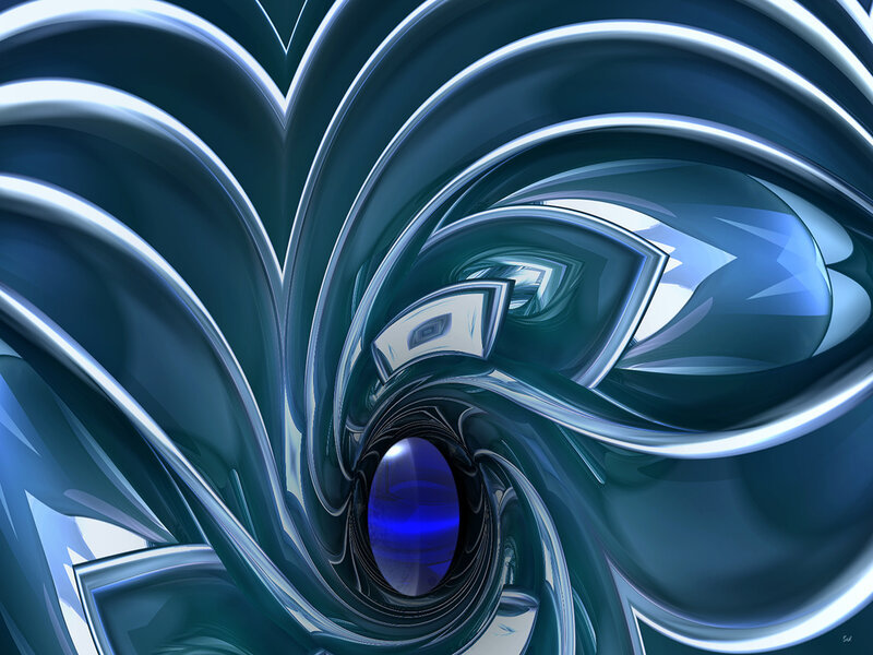 Abstract blue tunnel swirl