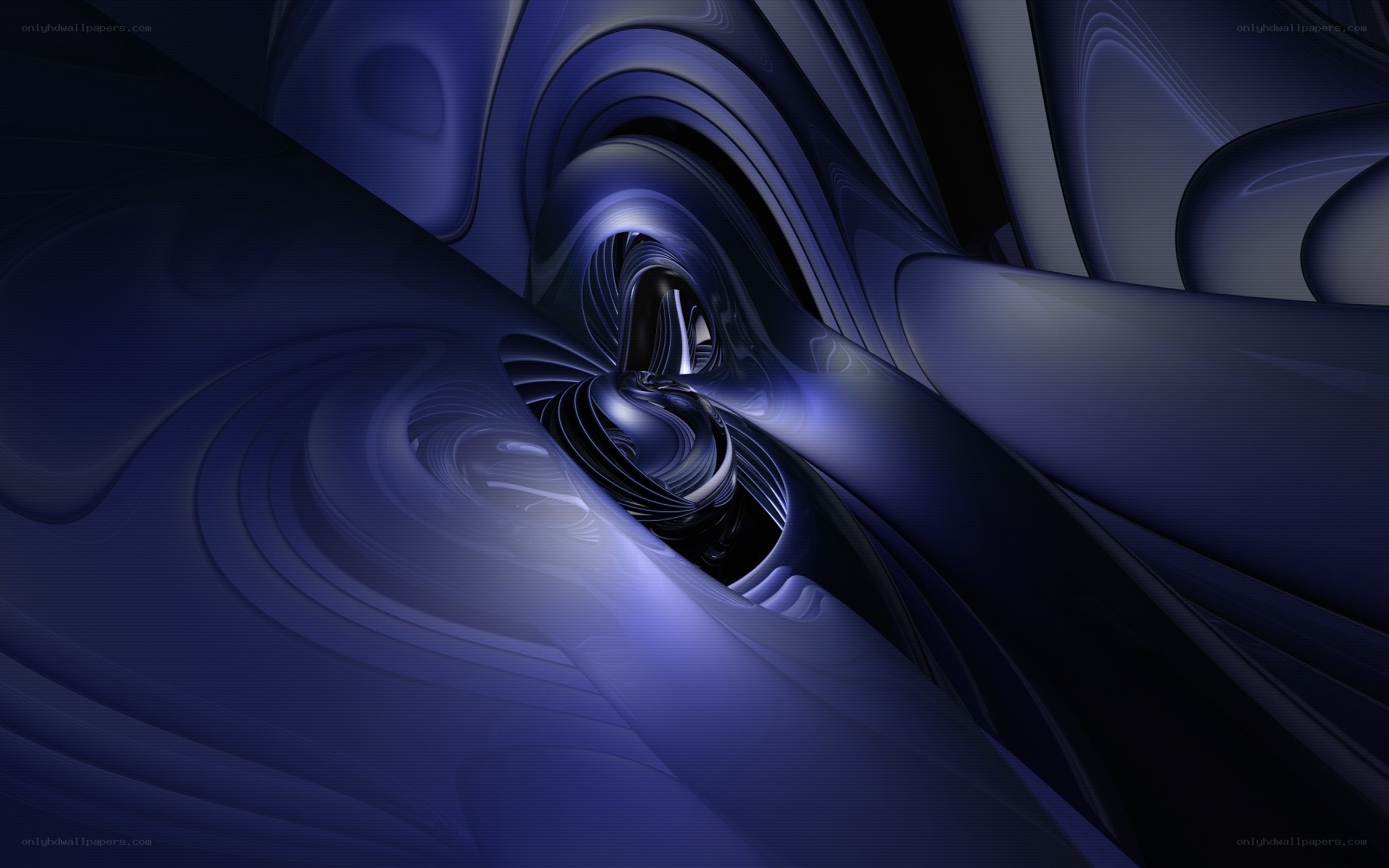 Abstract blue tunnel swirl
