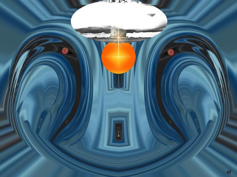 Abstract Blue Tunnel