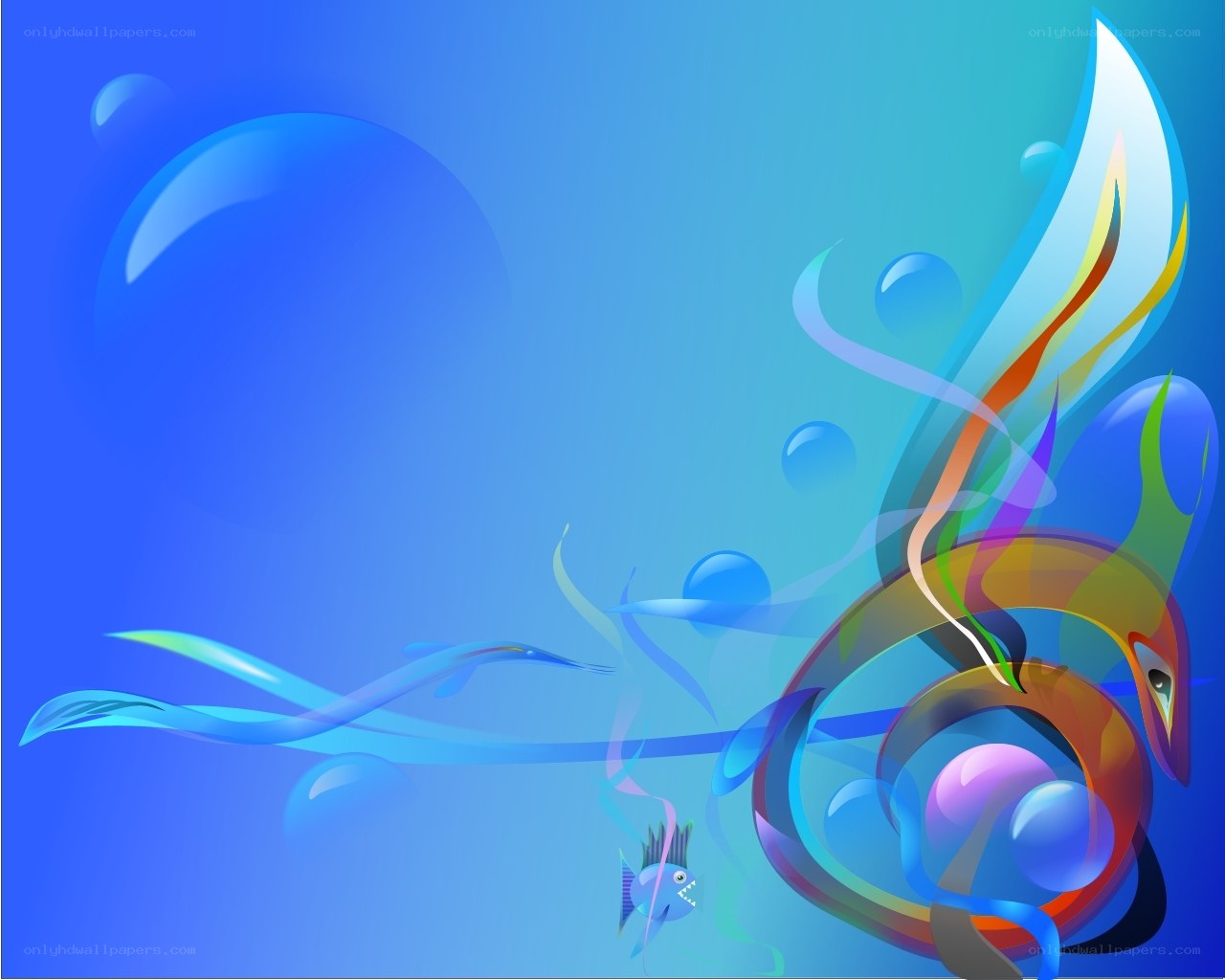 abstract blue underwater scene