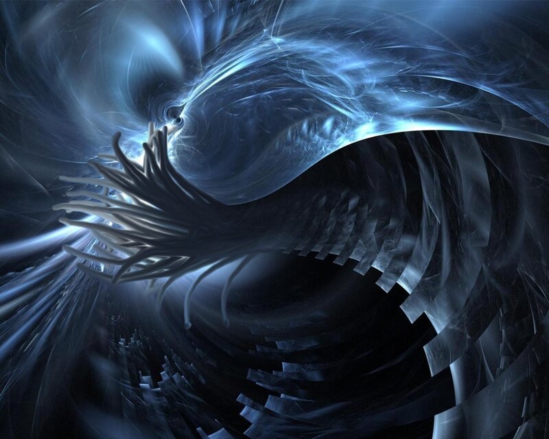Abstract Blue Vortex — Dramatic