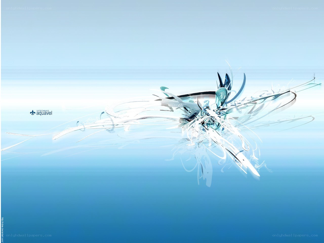 Abstract blue water art