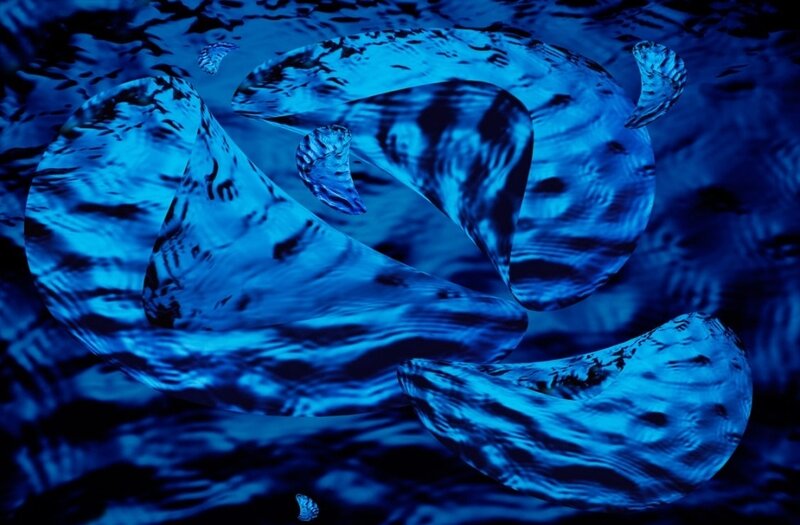 Abstract Blue Water Forms