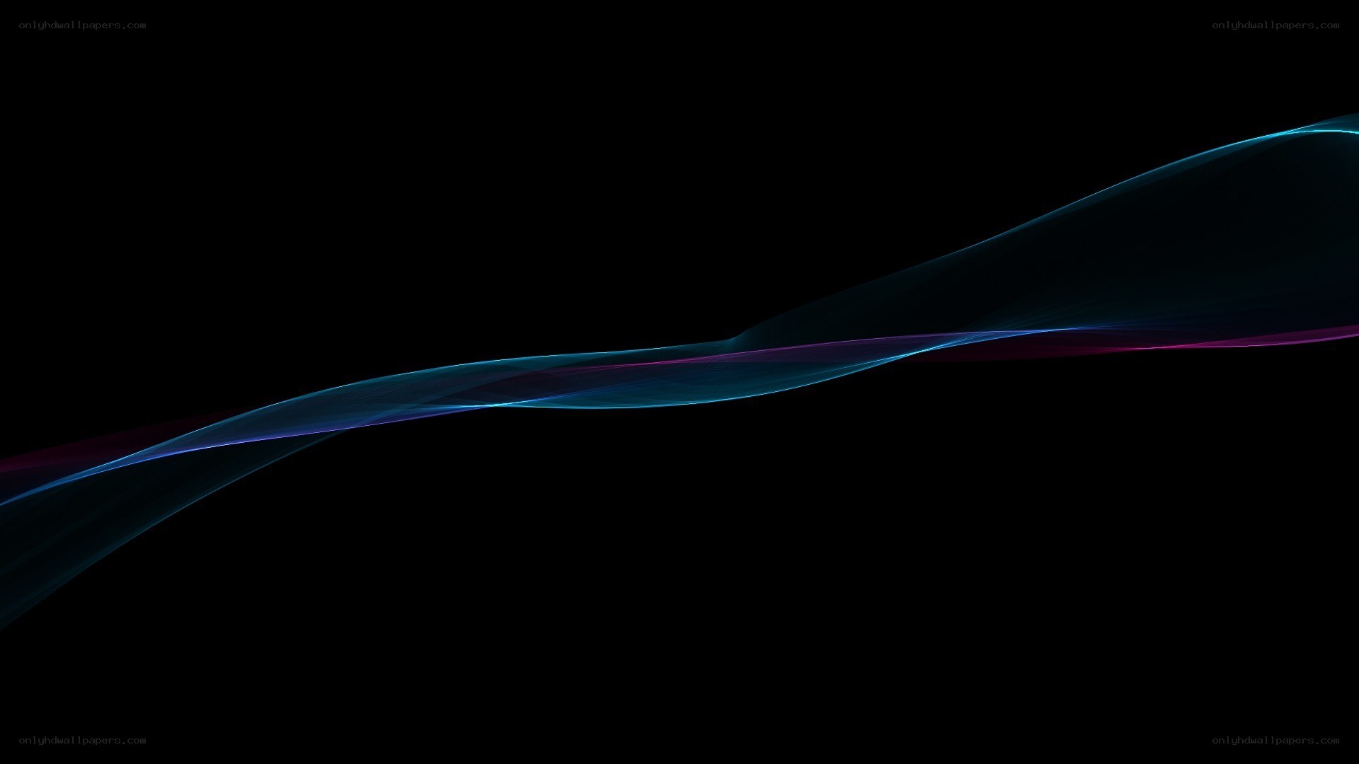 Abstract blue wave on black