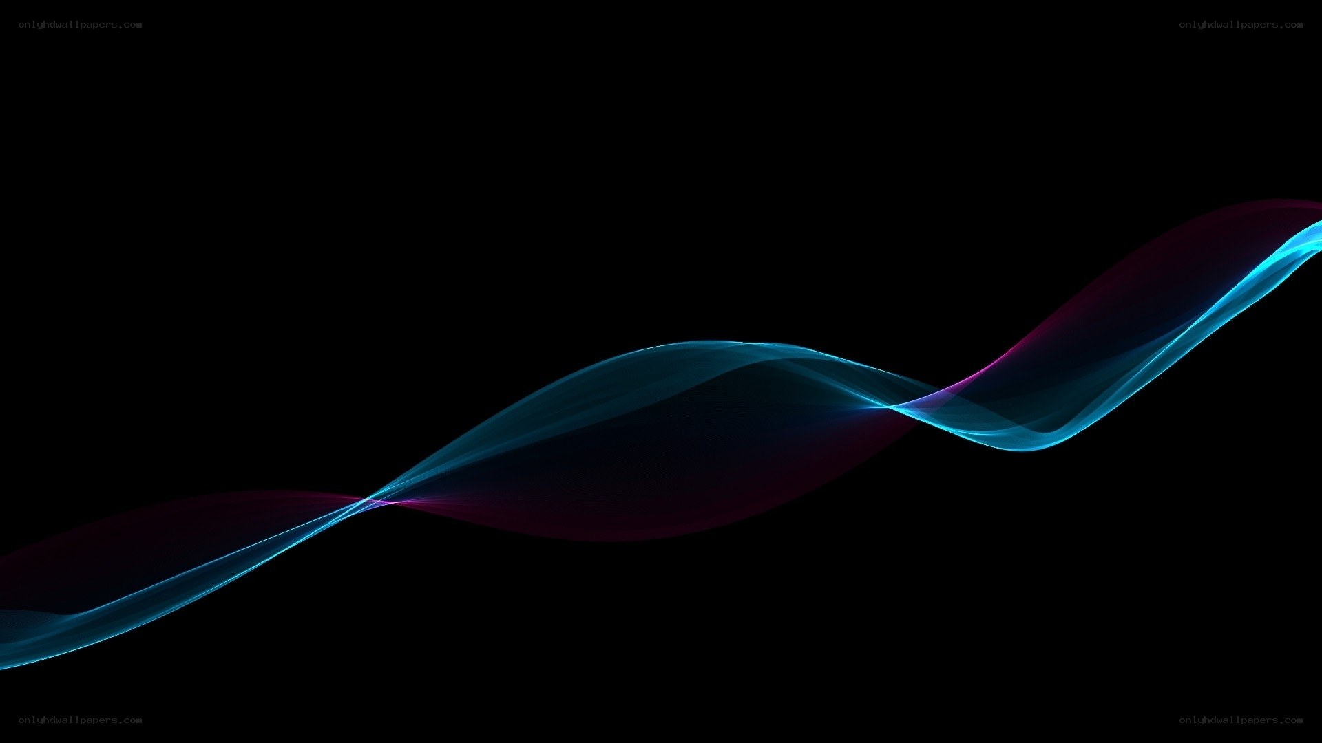 Abstract blue wave on black