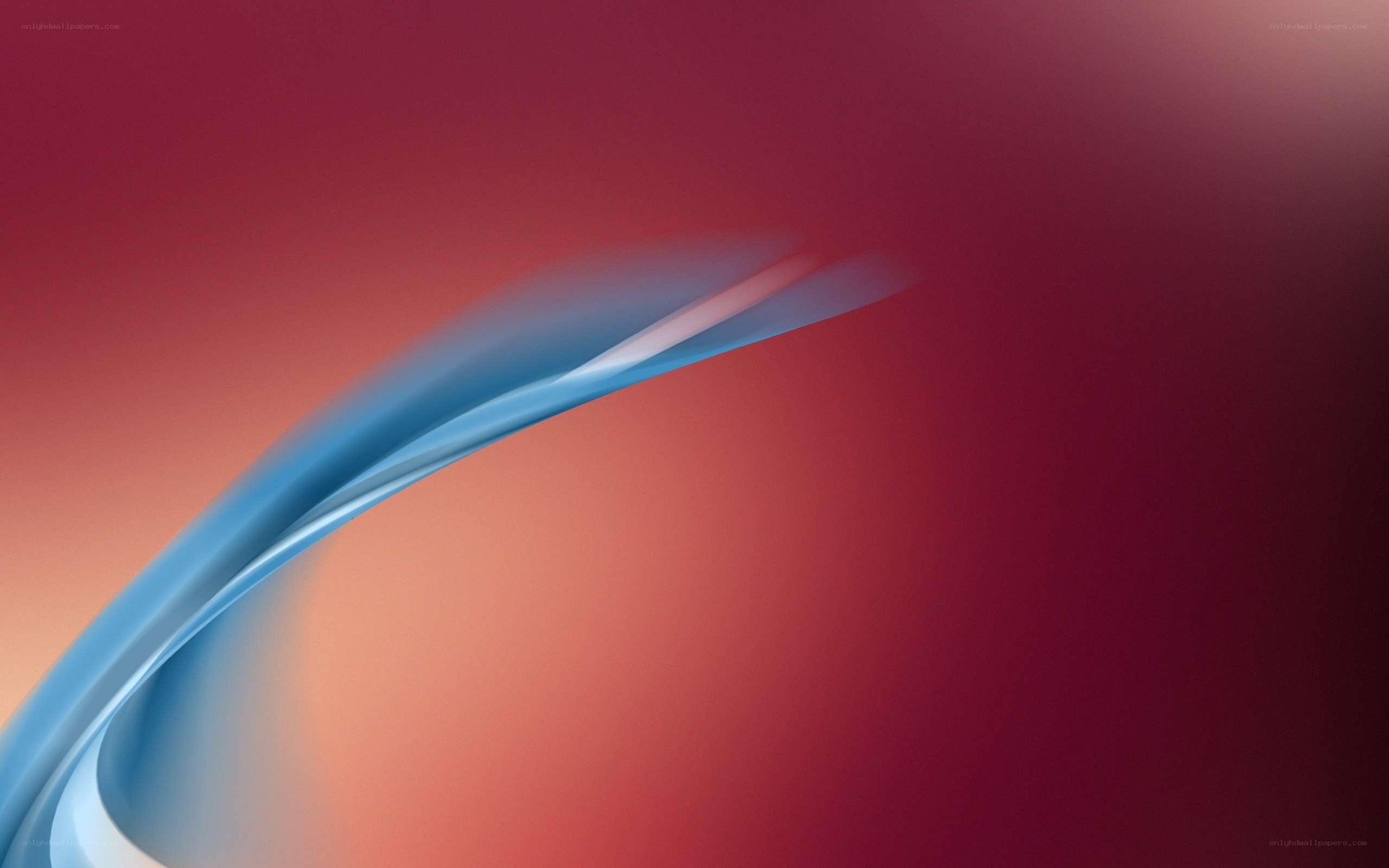 Abstract blue wave on red background