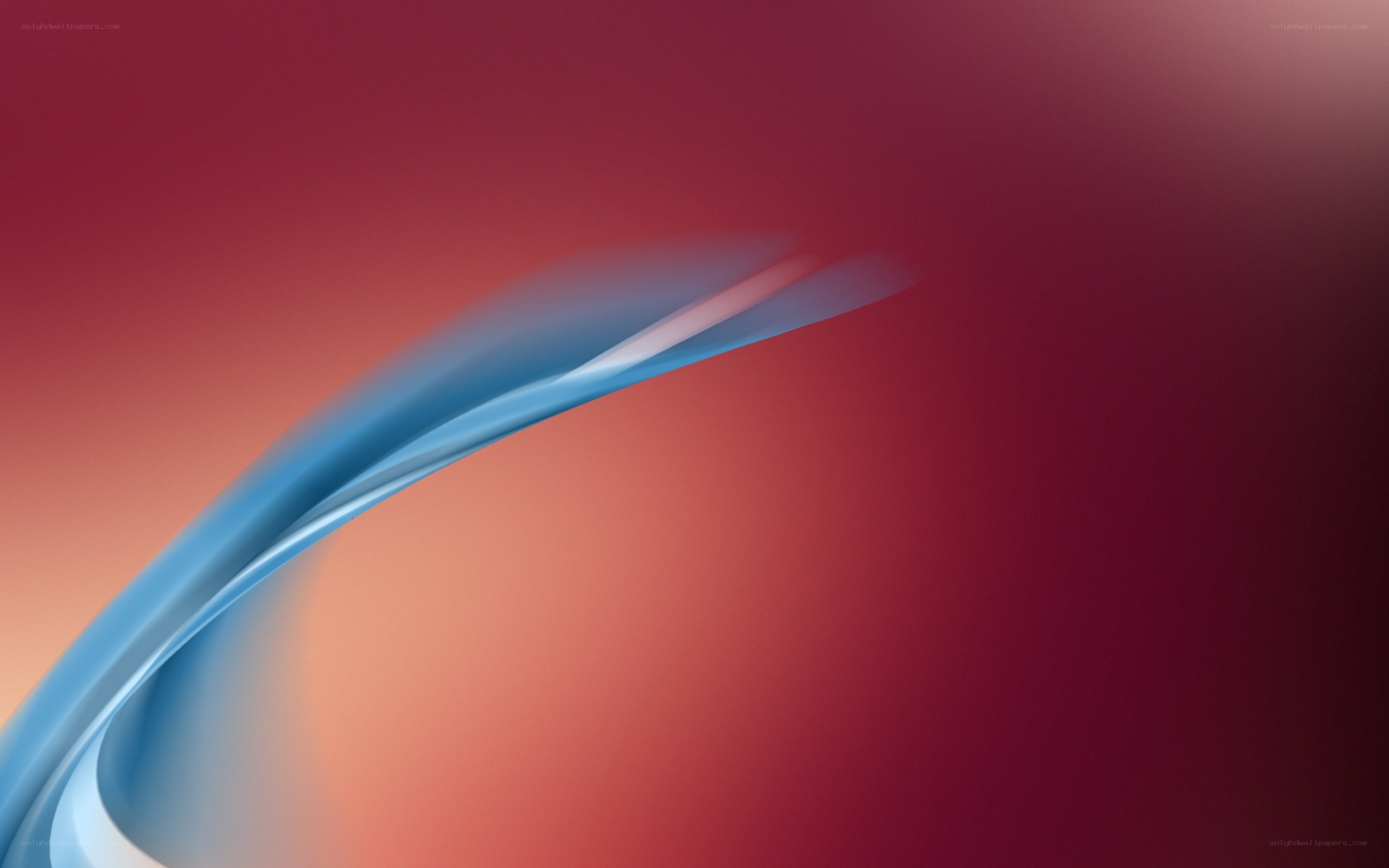 abstract blue wave on red