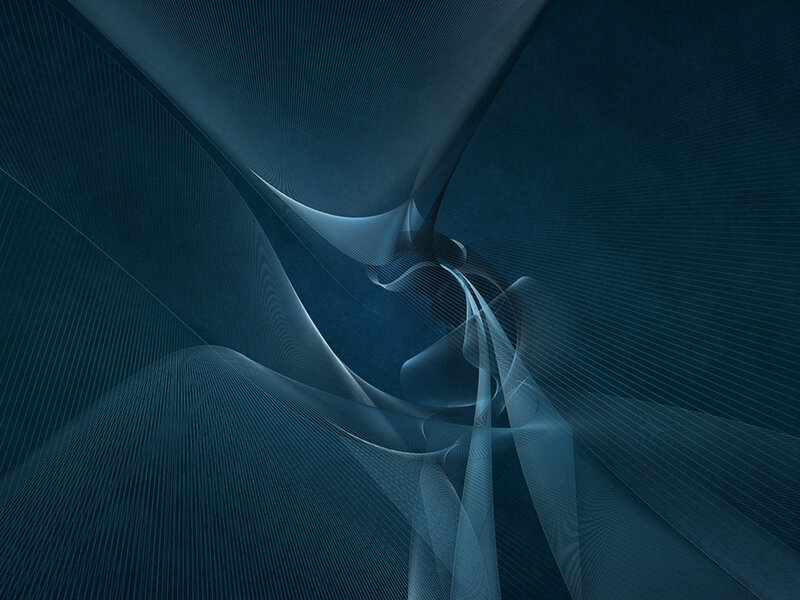 Abstract Blue Waves — Serene, Digital Art, Lines