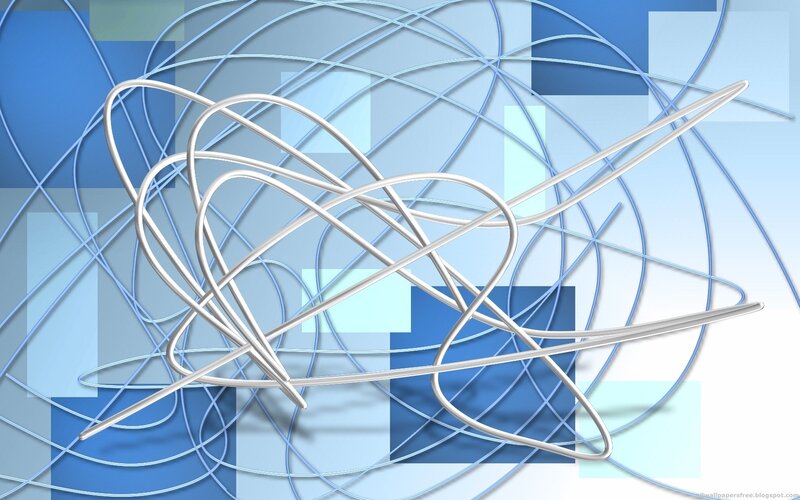abstract blue wire art