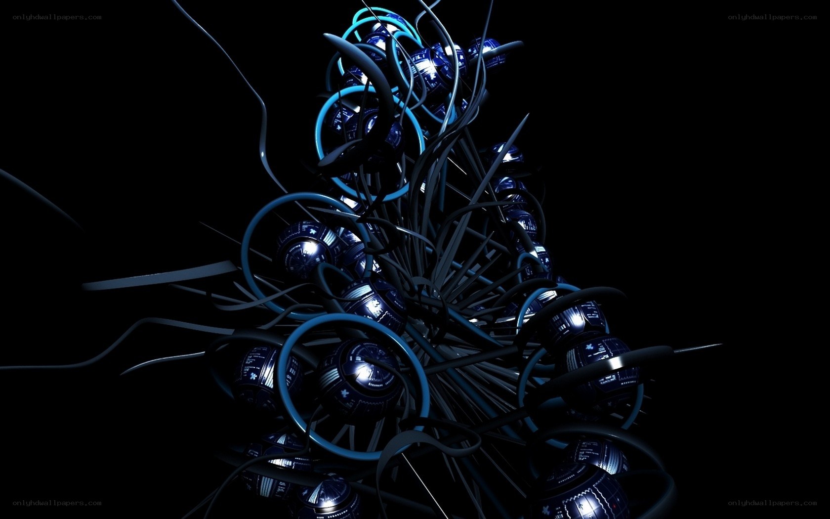 abstract blue wire sculpture