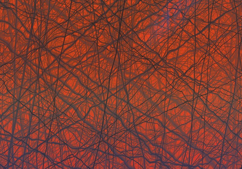 Abstract Branch Pattern — Red