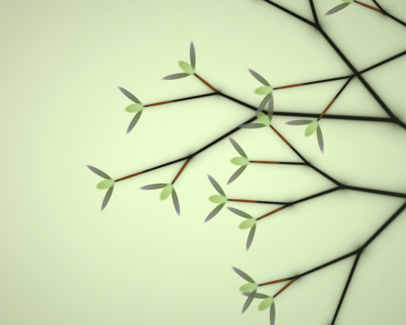 abstract branch with leaves